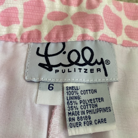 Vintage Lilly Pulitzer pink palm tree high rise cropped pants, 6 - Picture 4 of 13